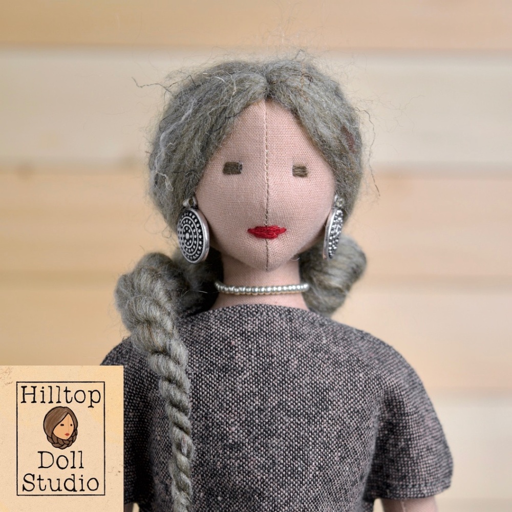 Fabric Doll "Penny" Handcrafted Textile Cloth Heirloom Primitive Doll